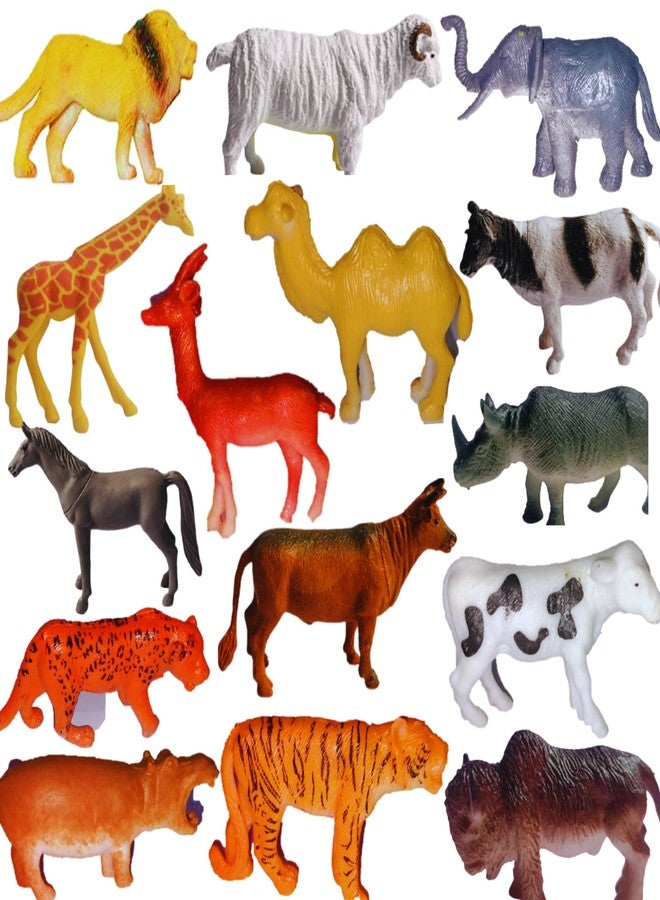 Mallexo Realistic 24 PCs Combo of Jungle Animal Toys for Kids with Attractive Domestic Farm & Zoo Animals Toy Set for Boys and Girls Birthday Gift for Children Decoration | Educational Learning Items - Image 1